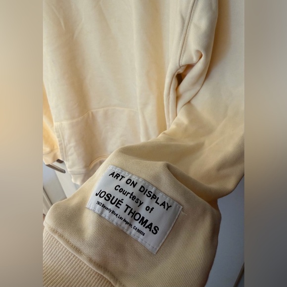 Gallery Dept. 100% Cotton Made In USA Graphic Hoodie, Butter Yellow, L - Picture 5 of 10